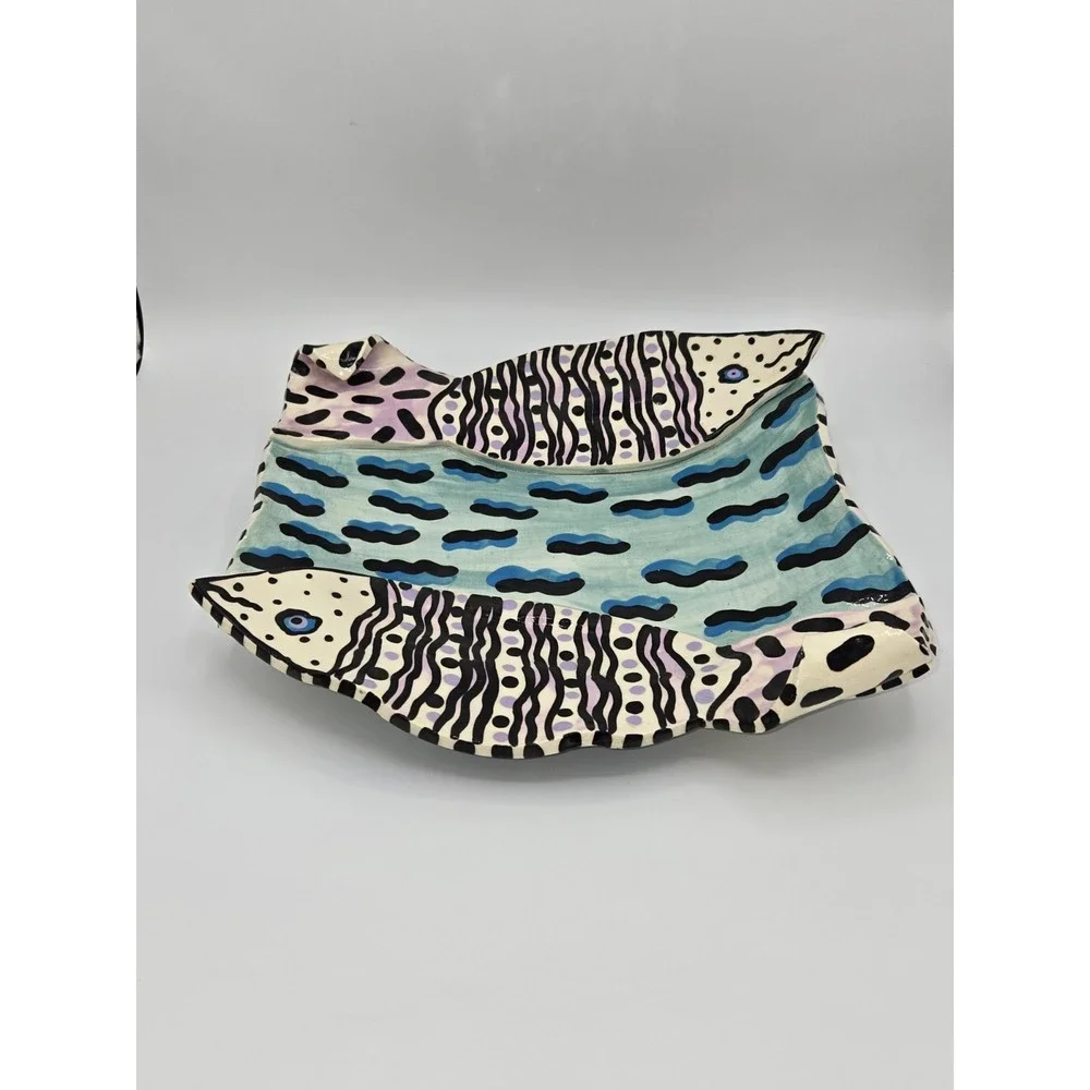 J Elias Ceramic Double‎ Fish Serving Plate Vintage